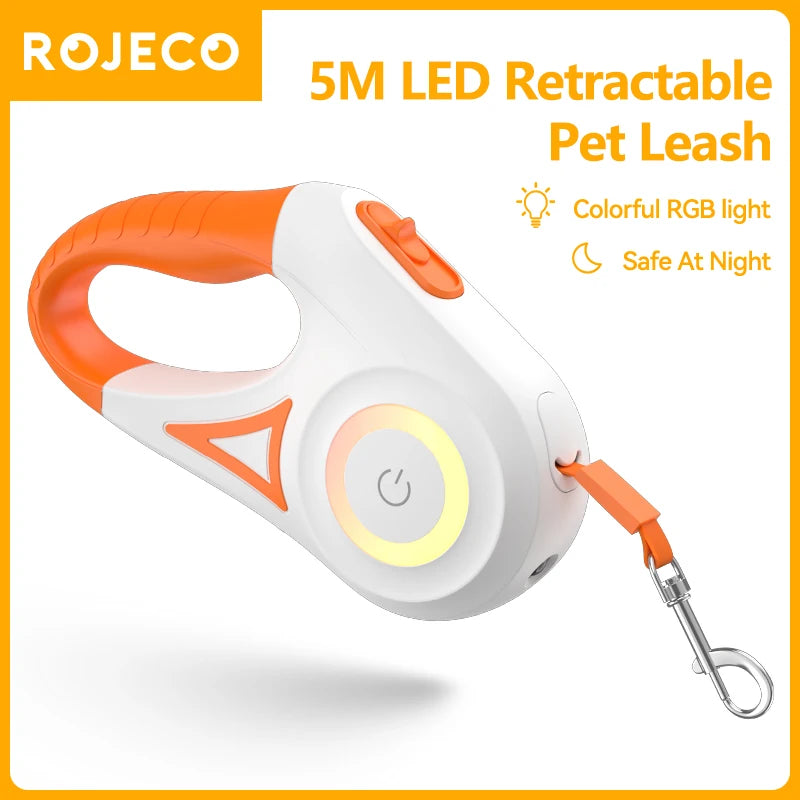 Dog Retractable Leash With Light